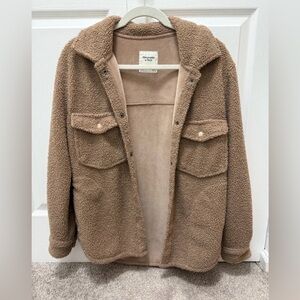 Abercrombie & Fitch Tan Sherpa Jacket